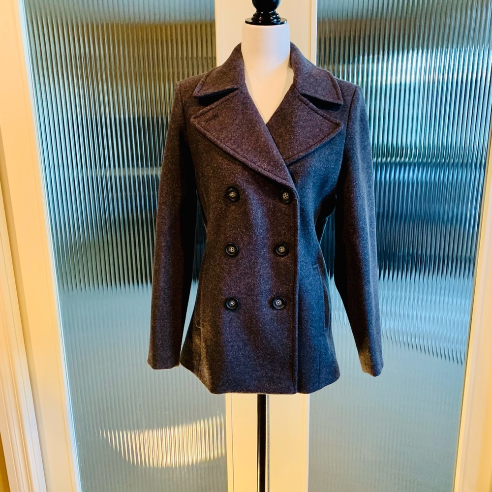 Womens Double Breasted Wool Blend Jacket